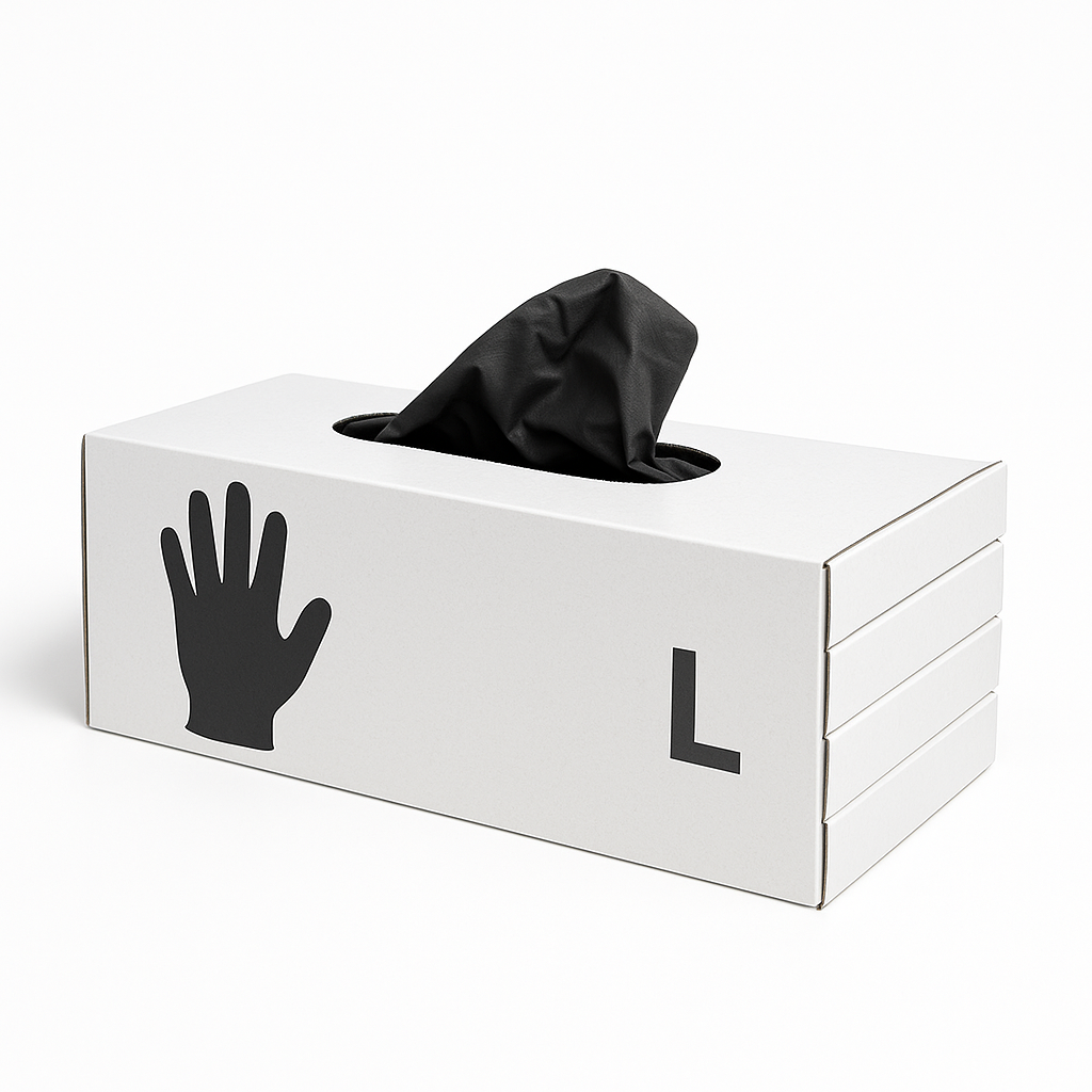 Black Nitrile Gloves, Medium