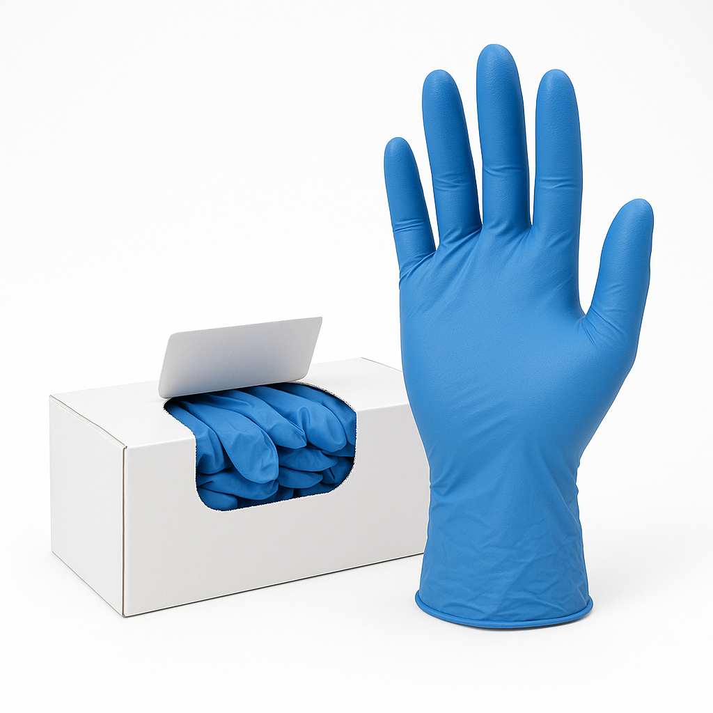 Blue Nitrile Gloves, Large